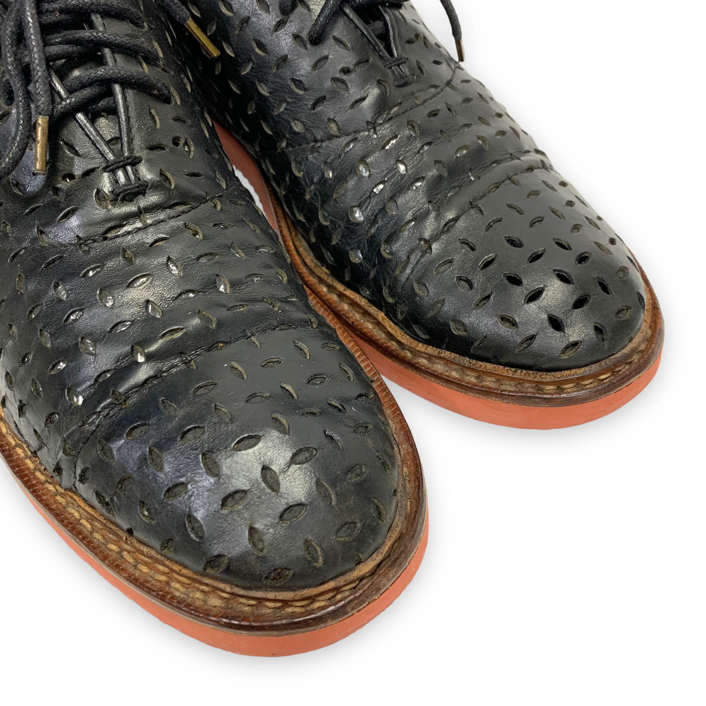 [11] Visvim Patrician Folk Perforated Black
