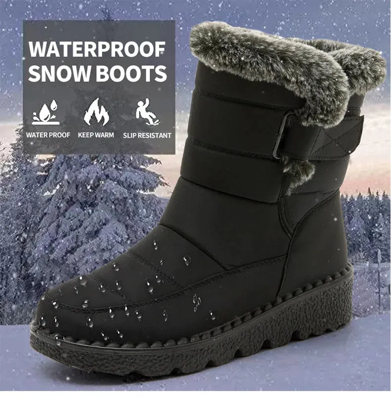 Ankle Low Heels Botas Mujer – Waterproof Snow Boots with Fur, Trendy Winter Women's Boots, Warm Winter Shoes for Women