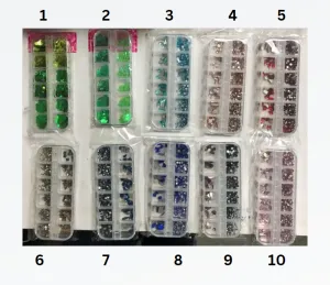 Artdone 10 boxes Nail Rhinestones, Nail Gems Nail Diamonds, Nail Art Studs Nail Crystals Nail Sequins for Nails Kit for Nail Art Supplies Accessories #13