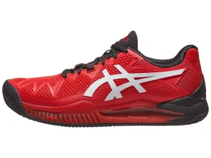 Asics Gel Resolution 8 Electric Red/White Men's Tennis Shoes - 2022 NEW ARRIVAL