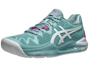 Asics Gel Resolution 8 Smoke Blue/White Women's Shoes - NEW ARRIVAL