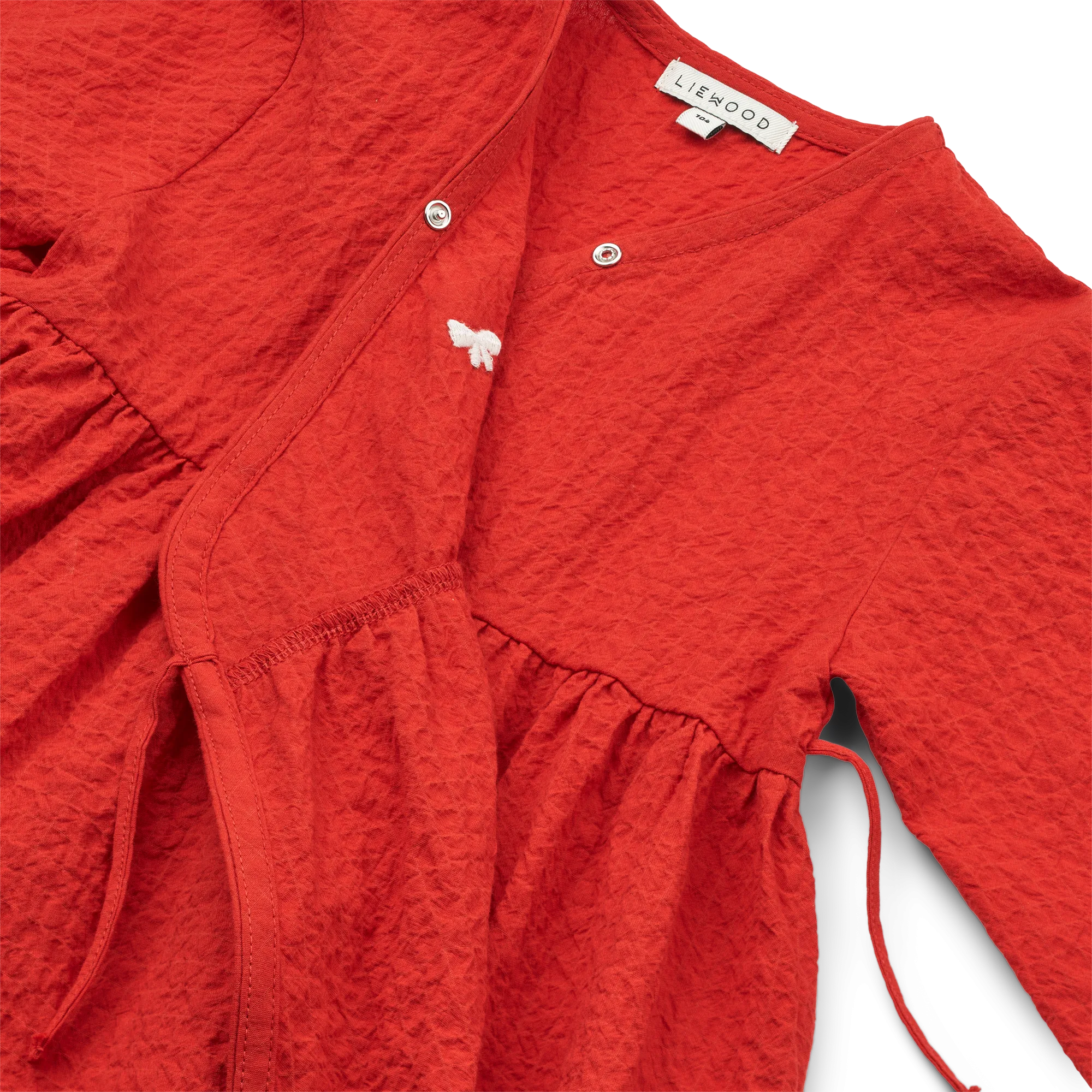 Cleo Bow Embroidered Red Dress (3-10 Years)