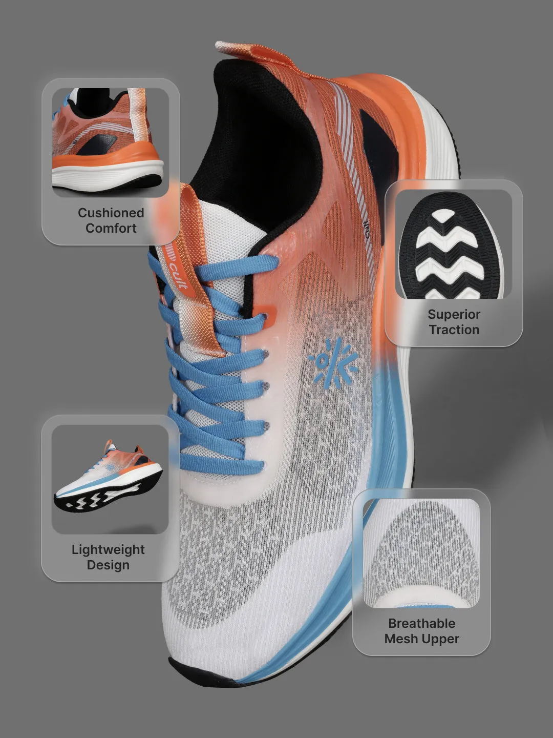 cult Women's Aetheris Running Shoes - White & Orange