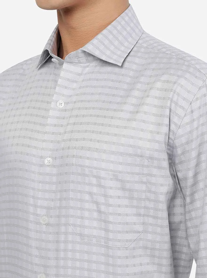 Grey Checked Regular Fit Formal Shirt | JadeBlue