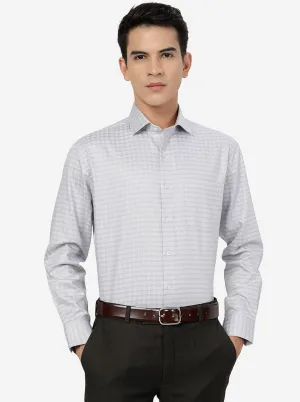 Grey Checked Regular Fit Formal Shirt | JadeBlue