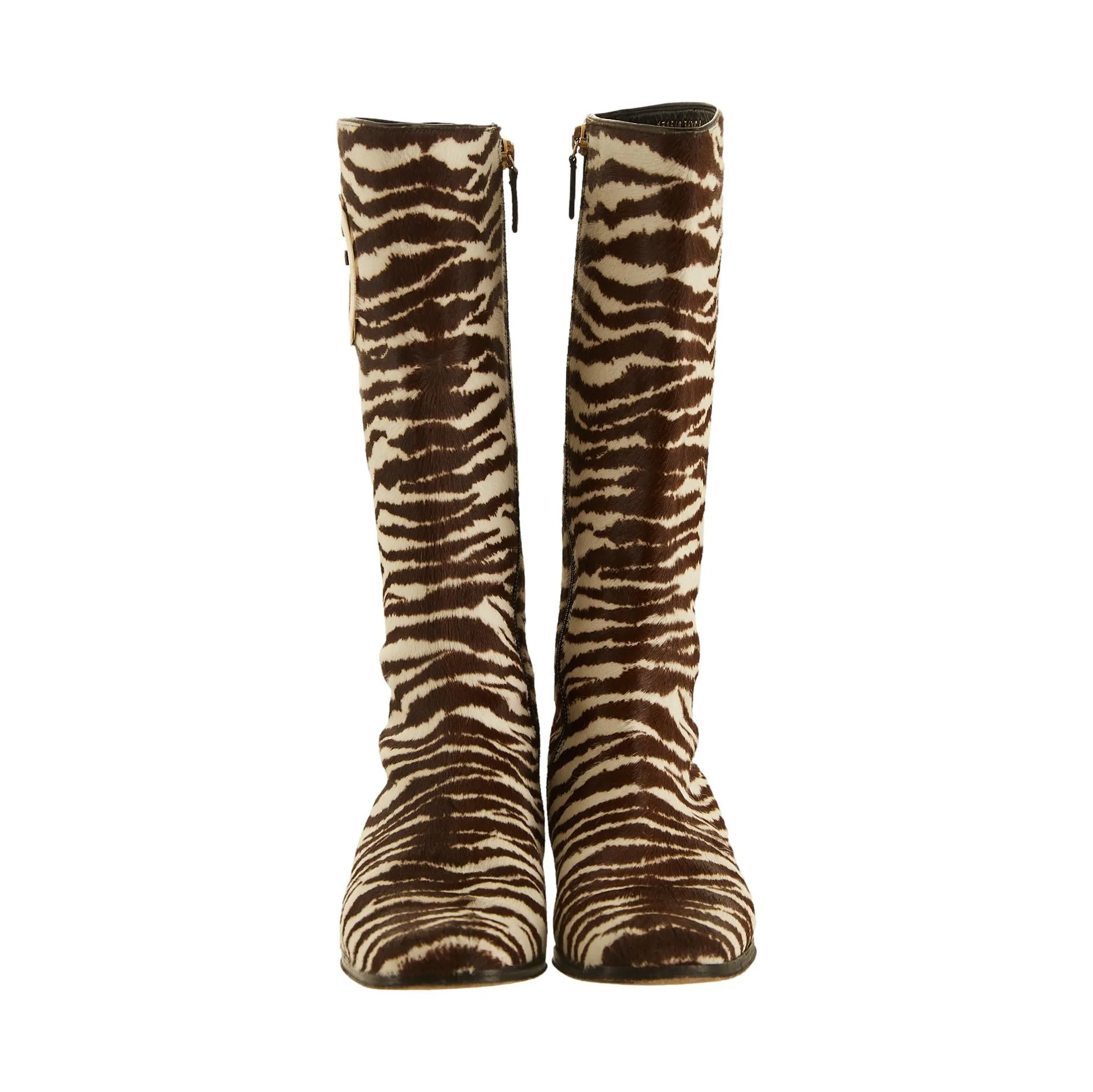 Gucci Zebra Print Knee-High Boots