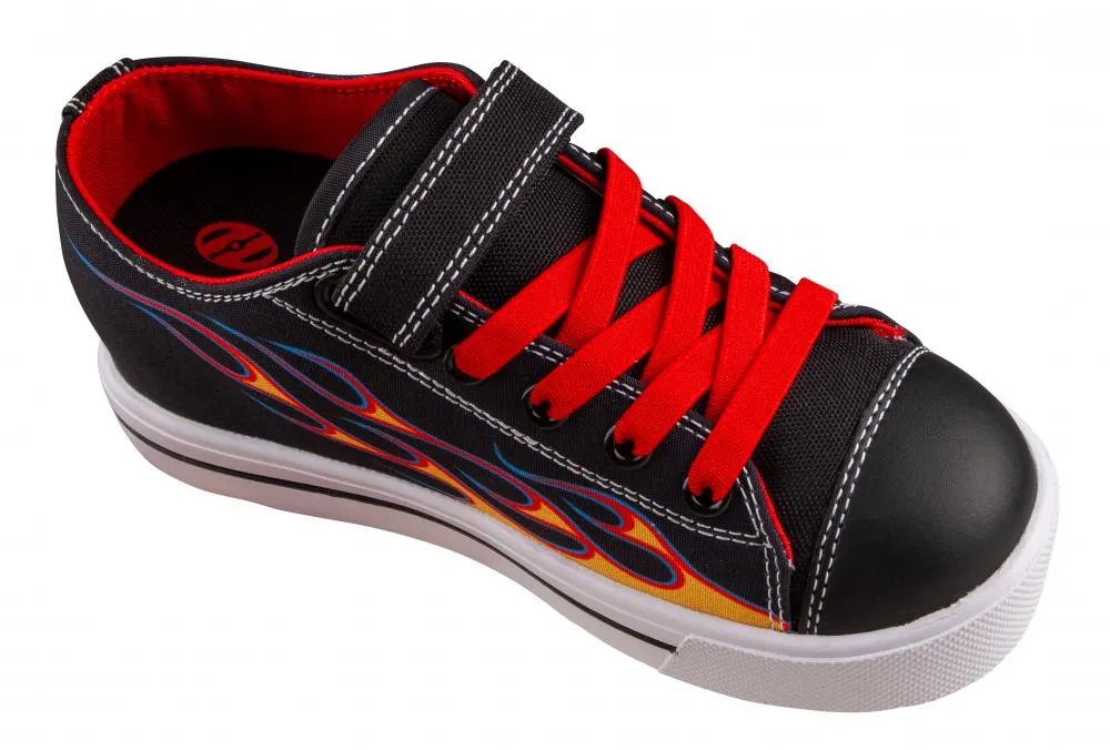 Heelys Snazzy X2 Shoes - Black/Yellow/Red Flame