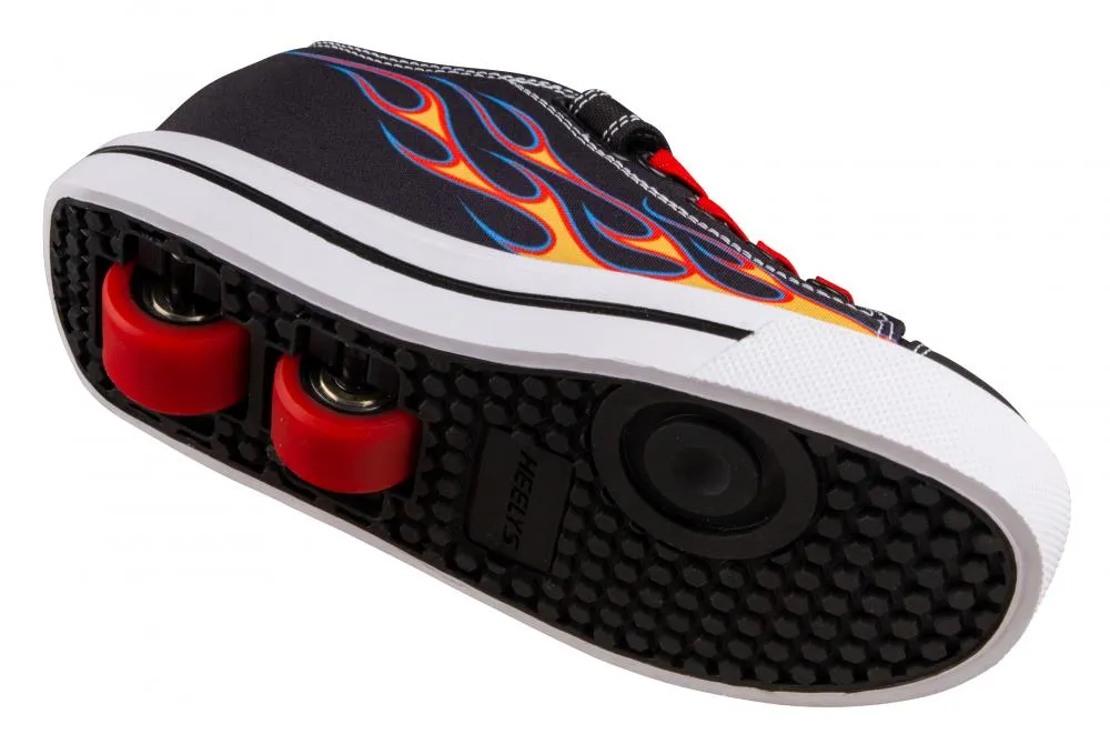 Heelys Snazzy X2 Shoes - Black/Yellow/Red Flame