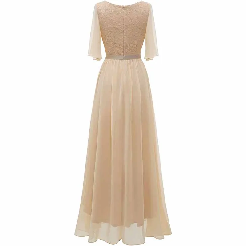 Junior Bridesmaid Dress Short Sleeves Lace Wedding Guest Dress