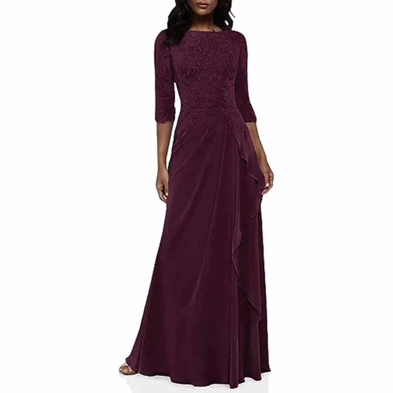 Lace Bridesmaid Dress With Sleeves Mother of the bridal Dress long prom dress