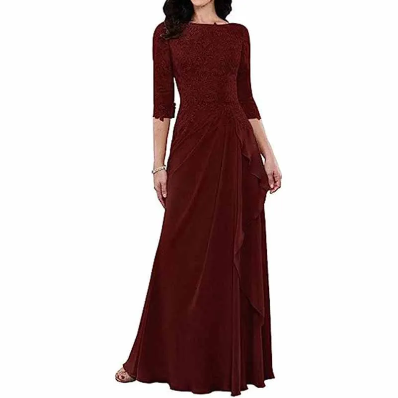 Lace Bridesmaid Dress With Sleeves Mother of the bridal Dress long prom dress