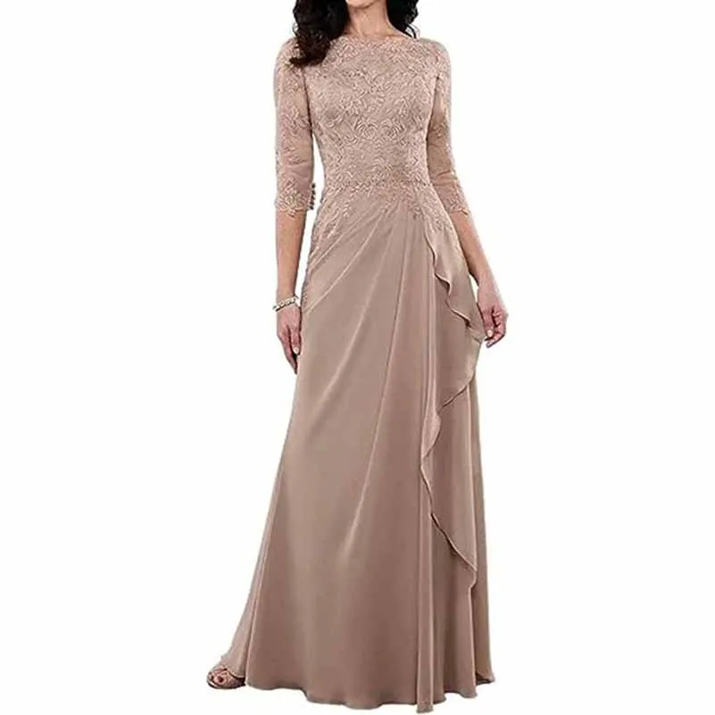 Lace Bridesmaid Dress With Sleeves Mother of the bridal Dress long prom dress