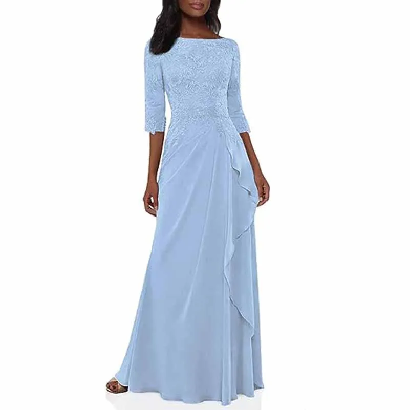 Lace Bridesmaid Dress With Sleeves Mother of the bridal Dress long prom dress