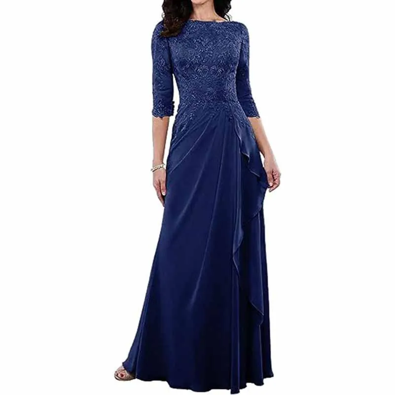 Lace Bridesmaid Dress With Sleeves Mother of the bridal Dress long prom dress