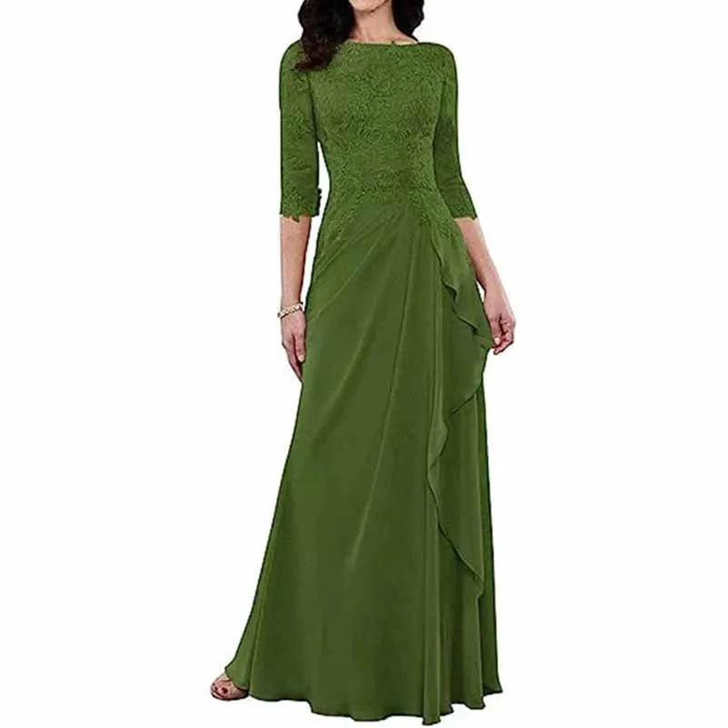 Lace Bridesmaid Dress With Sleeves Mother of the bridal Dress long prom dress