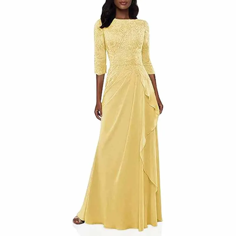 Lace Bridesmaid Dress With Sleeves Mother of the bridal Dress long prom dress