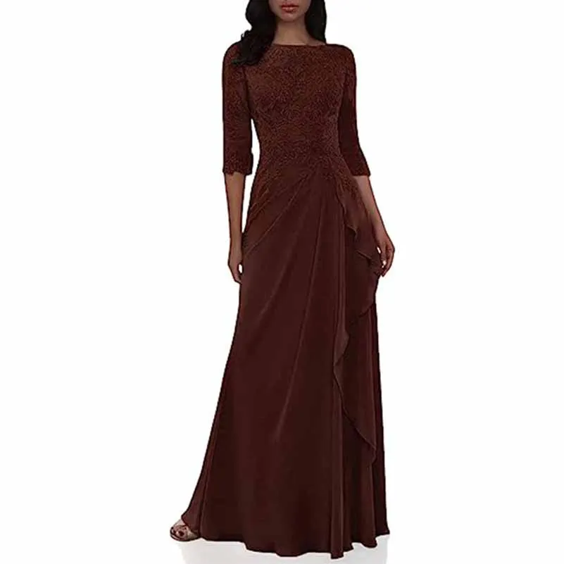 Lace Bridesmaid Dress With Sleeves Mother of the bridal Dress long prom dress