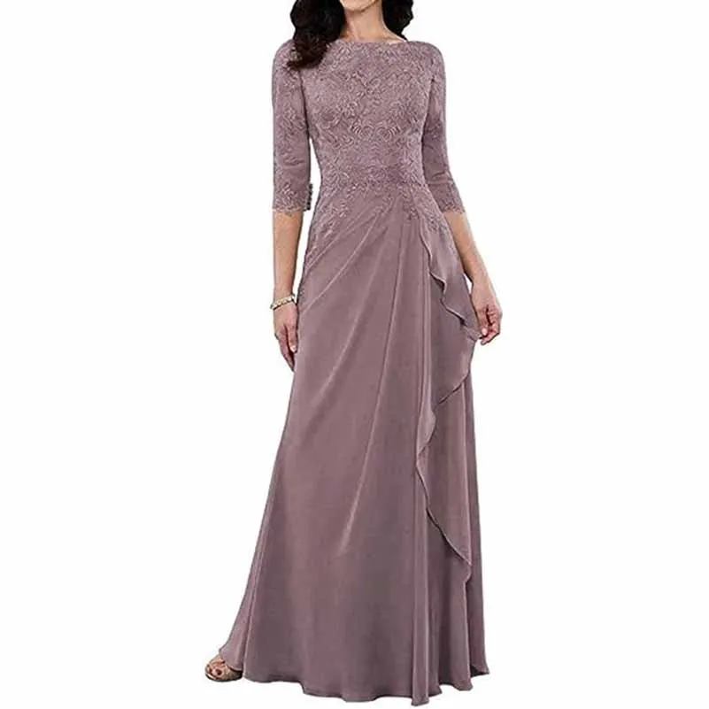 Lace Bridesmaid Dress With Sleeves Mother of the bridal Dress long prom dress
