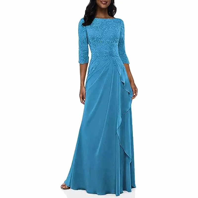 Lace Bridesmaid Dress With Sleeves Mother of the bridal Dress long prom dress