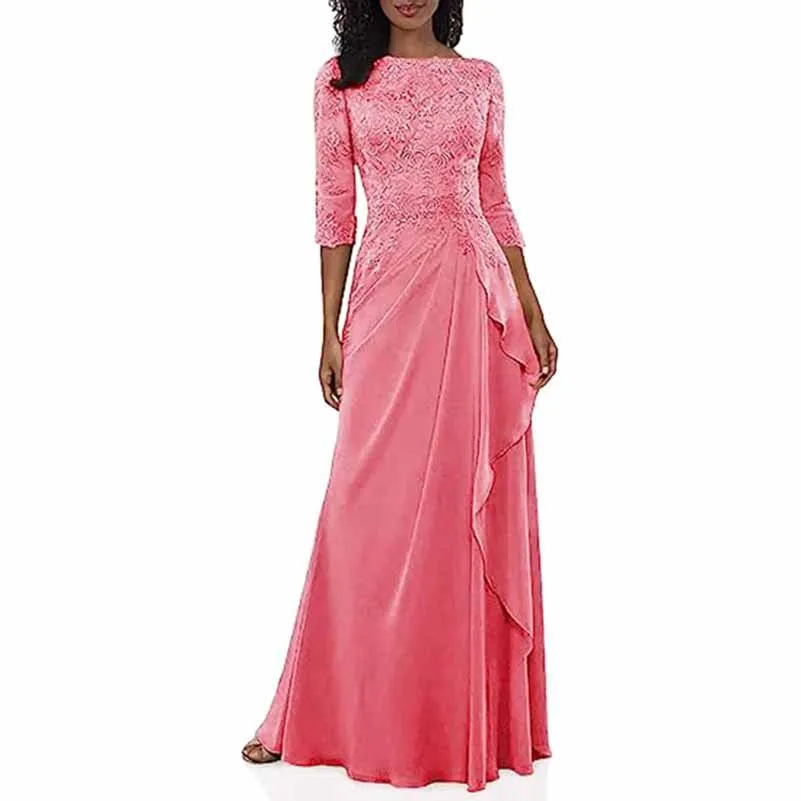 Lace Bridesmaid Dress With Sleeves Mother of the bridal Dress long prom dress