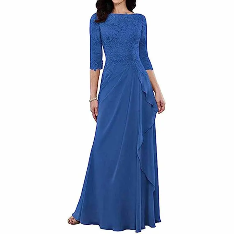Lace Bridesmaid Dress With Sleeves Mother of the bridal Dress long prom dress