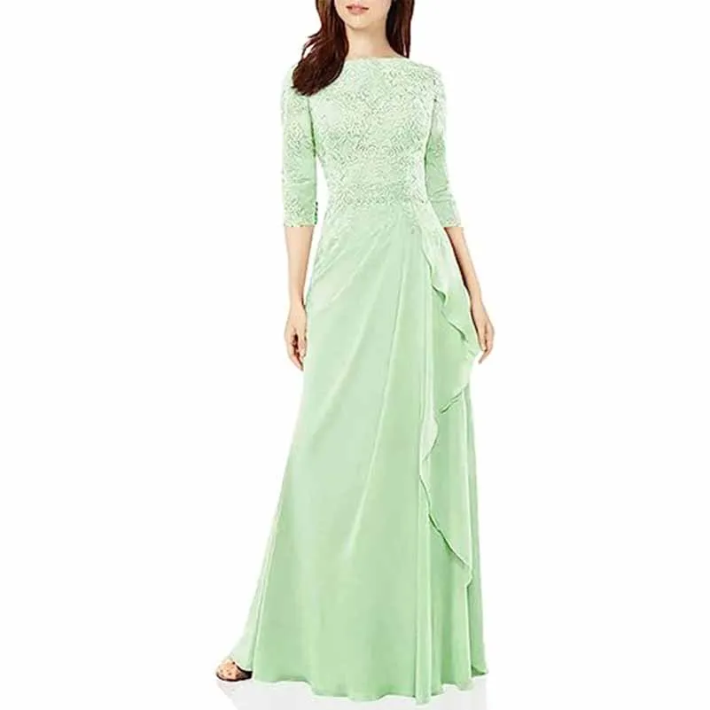Lace Bridesmaid Dress With Sleeves Mother of the bridal Dress long prom dress