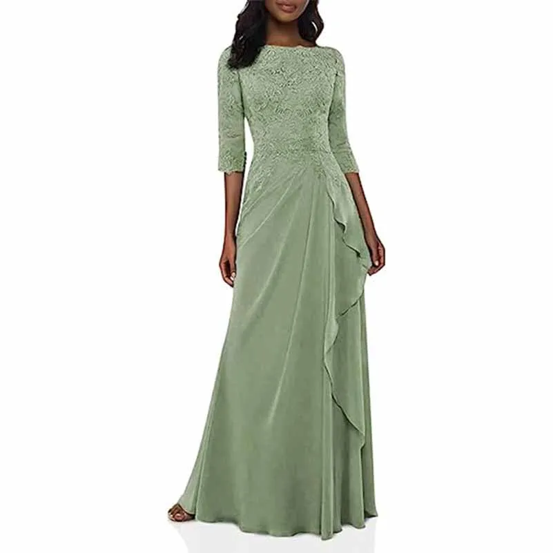Lace Bridesmaid Dress With Sleeves Mother of the bridal Dress long prom dress