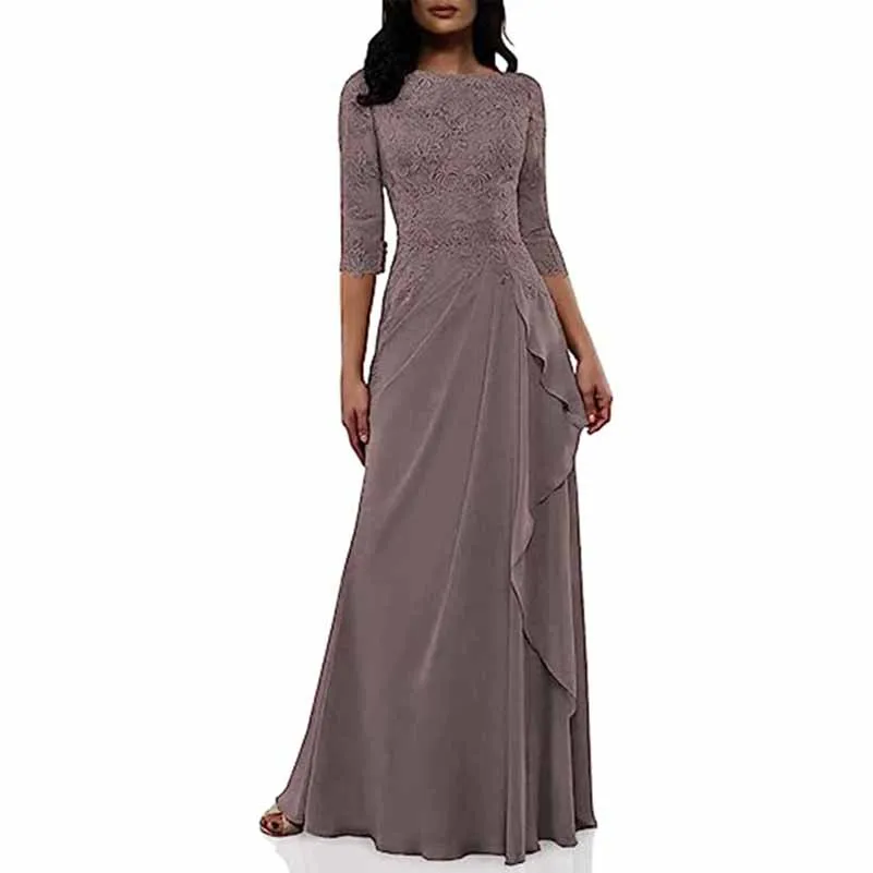 Lace Bridesmaid Dress With Sleeves Mother of the bridal Dress long prom dress