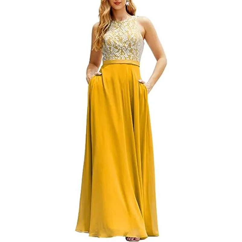 Lace Vintage Bridesmaid Dress Wedding Long Chiffon Prom Dress Homecoming Dress