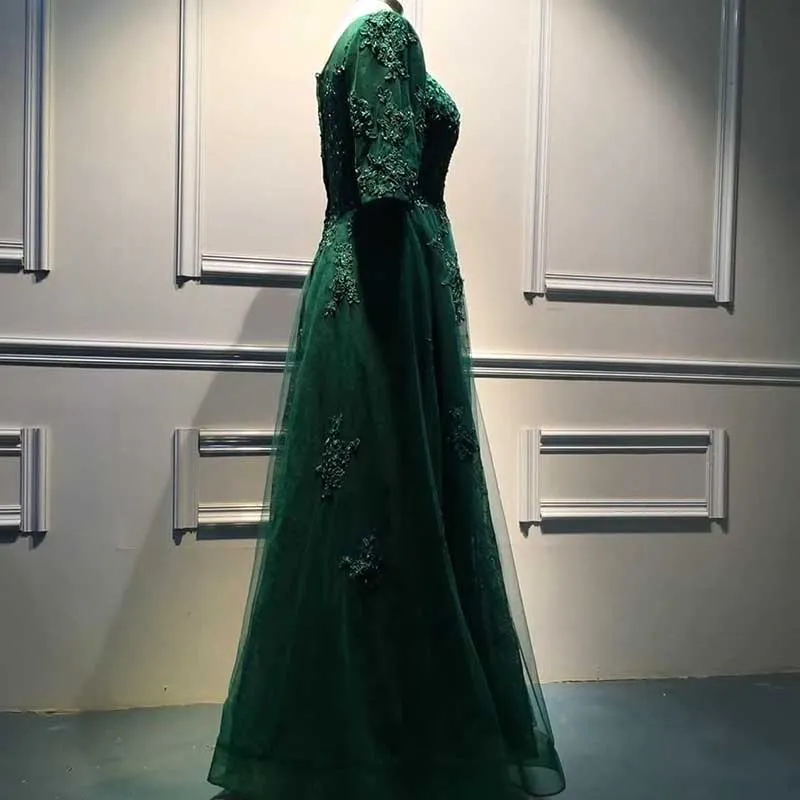 Lace Vintage Mother Of The Dress 3/4 Sleeves Gown Prom Long Wedding Guest Dress