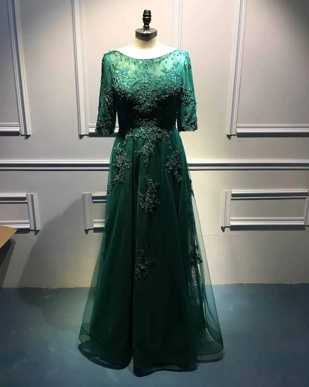 Lace Vintage Mother Of The Dress 3/4 Sleeves Gown Prom Long Wedding Guest Dress