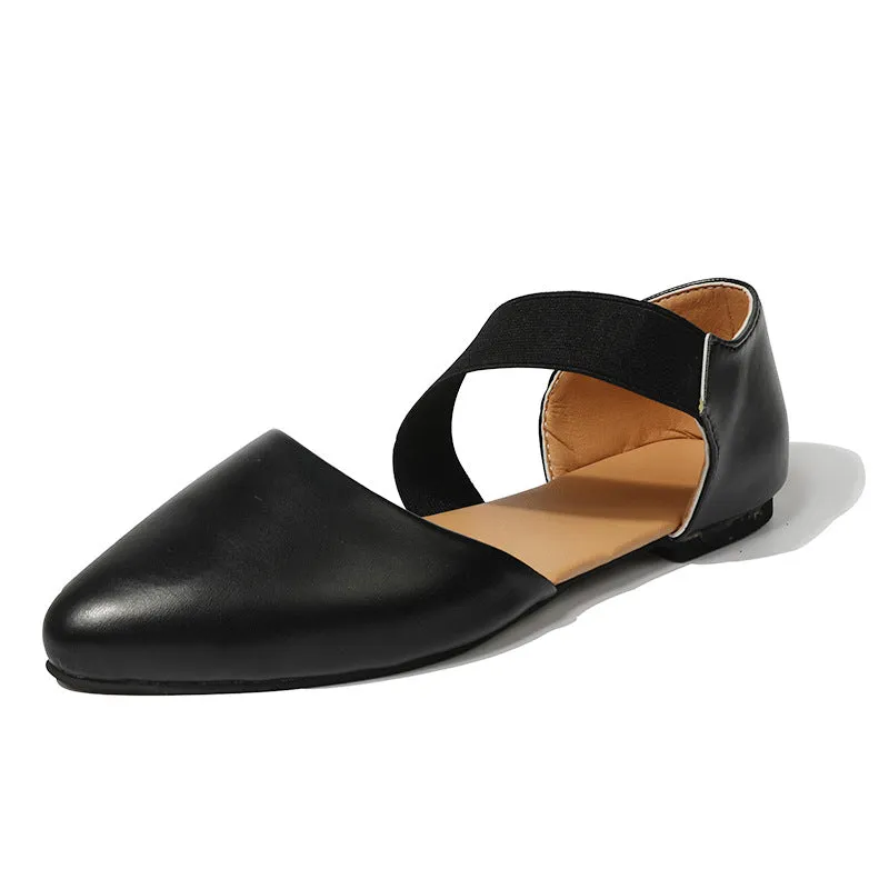 Large Size Single Shoes Female Spring New Shallow Mouth Flat with Women's Shoes Fashion Wild Women's Shoes