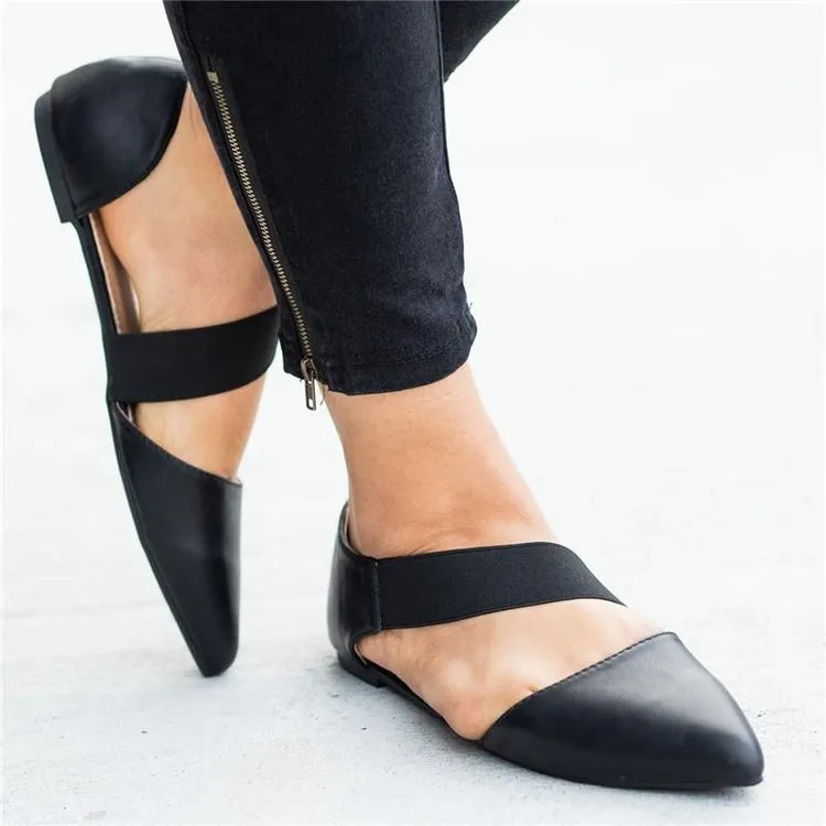 Large Size Single Shoes Female Spring New Shallow Mouth Flat with Women's Shoes Fashion Wild Women's Shoes