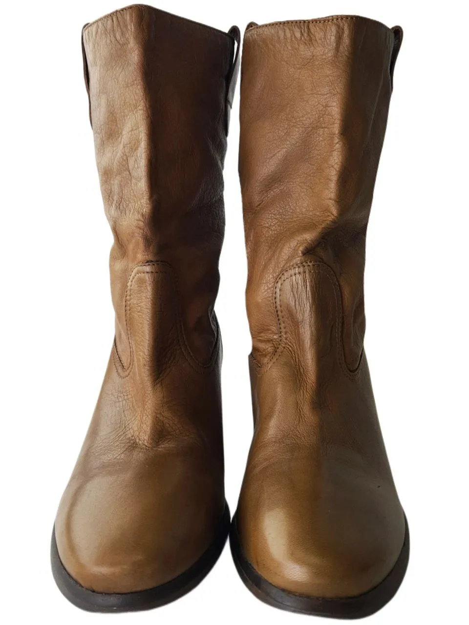 LIEBESKIND Women's Brown Leather 2D Booties #LK2005 NWOB