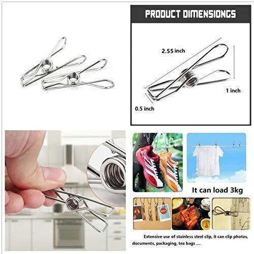 Megoday Classico Stainless Steel Closet Organizer Hanger for Shoes -2 Piece Set, Metal Clothespins & S Hook - 2 Piece Set Free