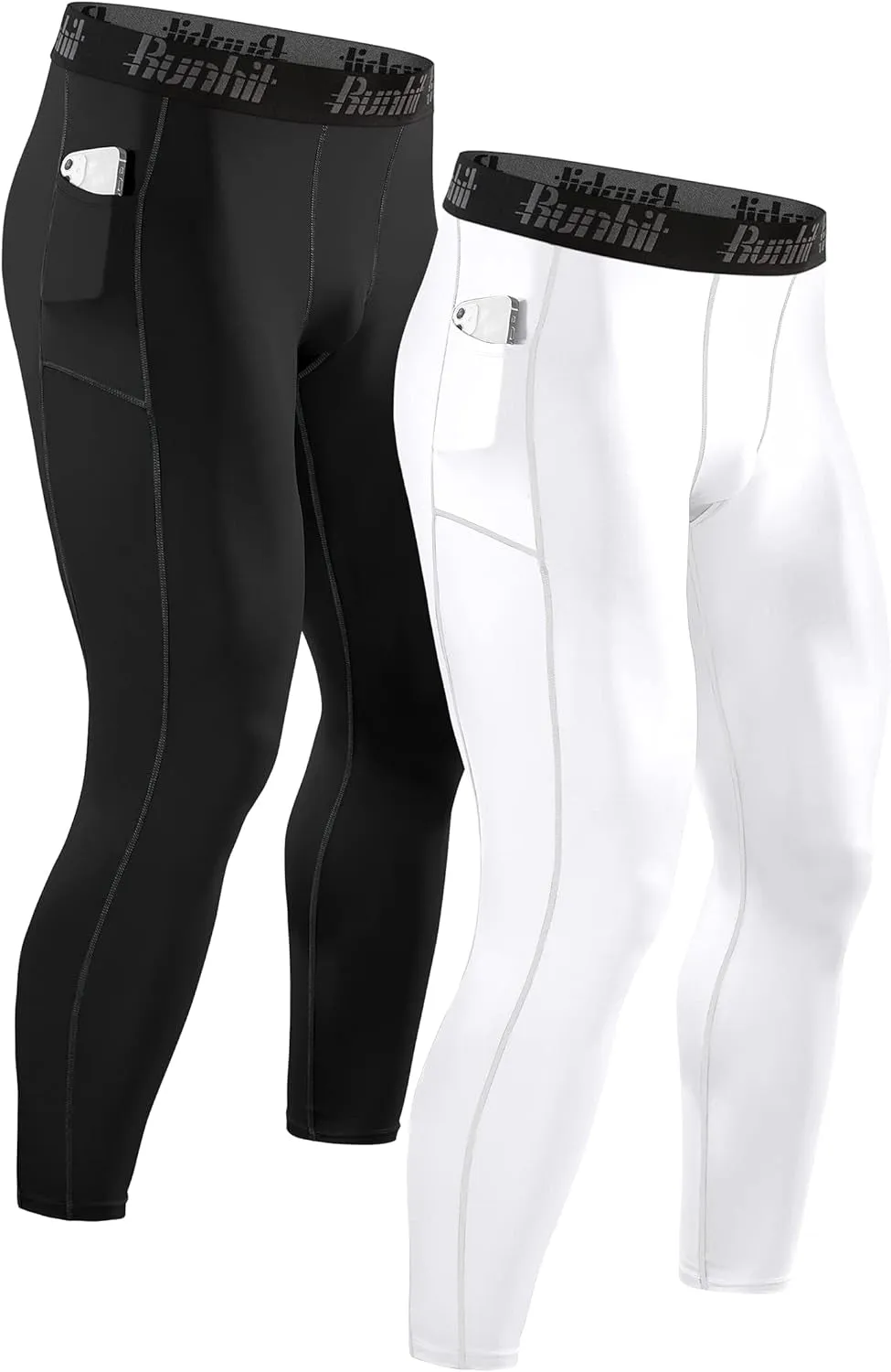 Men's Compression Running Tights with Four-Way Stretch