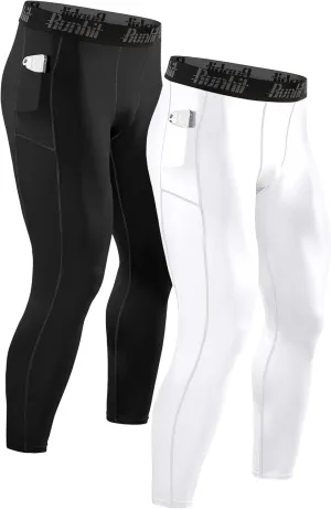 Men's Compression Running Tights with Four-Way Stretch