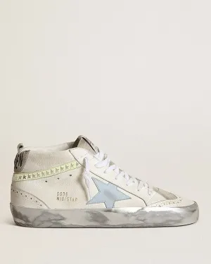 mid star leather star nappa wave - white/ice/blue fog/light yellow