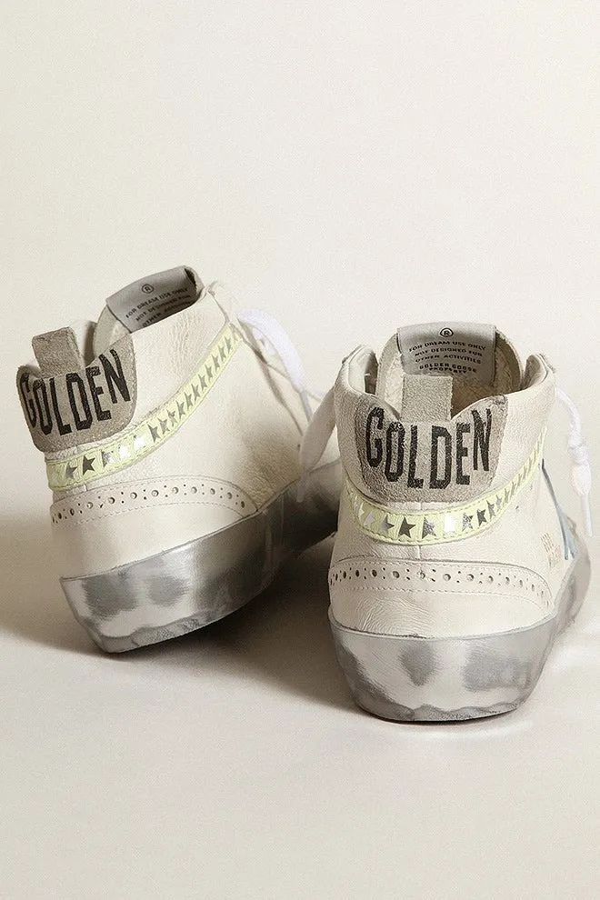 mid star leather star nappa wave - white/ice/blue fog/light yellow