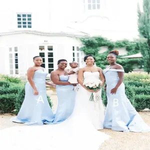 Mismatched One-shoulder Mermaid  Elegant Simple Pretty Long Bridesmaid Dresses,BDS0227