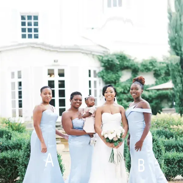 Mismatched One-shoulder Mermaid  Elegant Simple Pretty Long Bridesmaid Dresses,BDS0227
