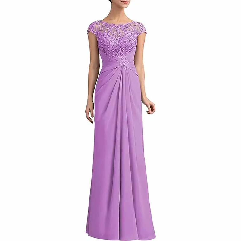Mother of The Bride Dresses Lace Chiffon Long Formal Evening Dress Wedding Guest Dresses