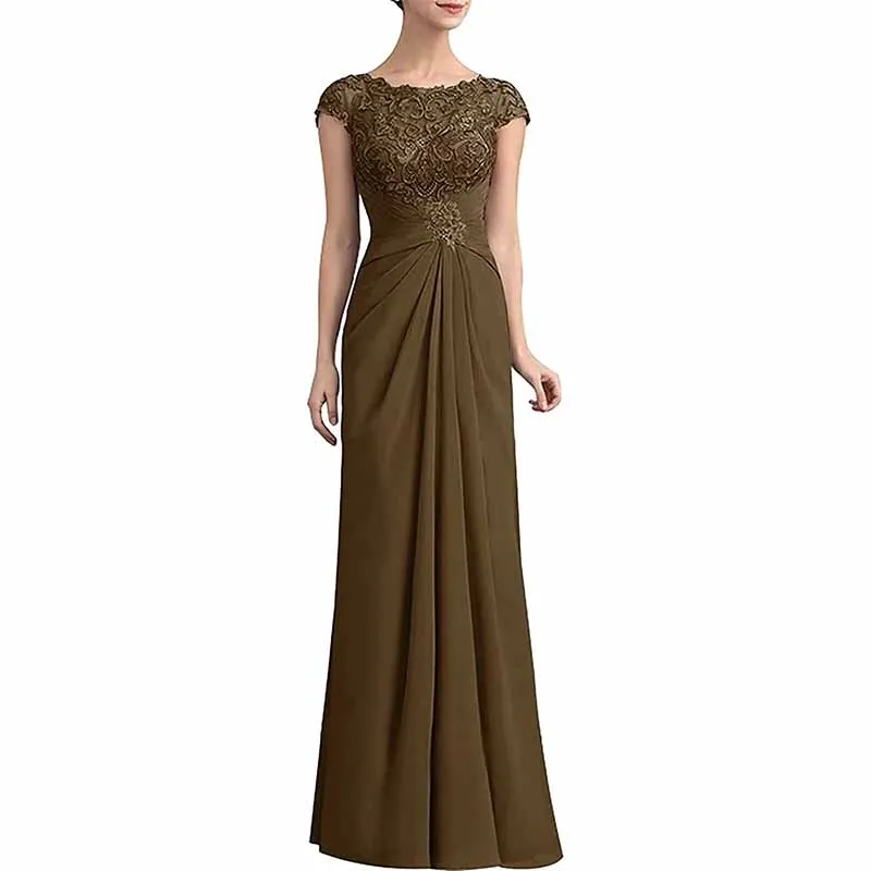 Mother of The Bride Dresses Lace Chiffon Long Formal Evening Dress Wedding Guest Dresses
