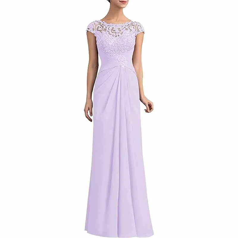 Mother of The Bride Dresses Lace Chiffon Long Formal Evening Dress Wedding Guest Dresses