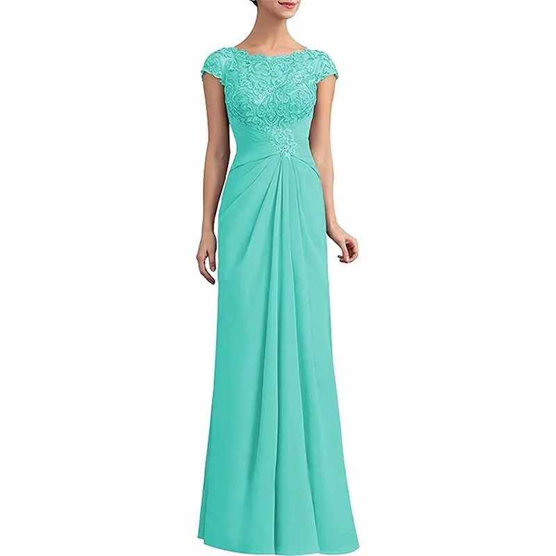 Mother of The Bride Dresses Lace Chiffon Long Formal Evening Dress Wedding Guest Dresses