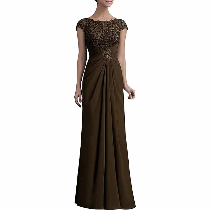 Mother of The Bride Dresses Lace Chiffon Long Formal Evening Dress Wedding Guest Dresses