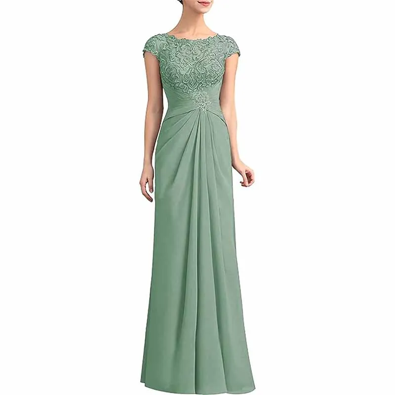 Mother of The Bride Dresses Lace Chiffon Long Formal Evening Dress Wedding Guest Dresses