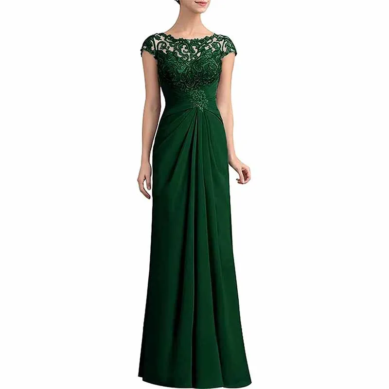 Mother of The Bride Dresses Lace Chiffon Long Formal Evening Dress Wedding Guest Dresses
