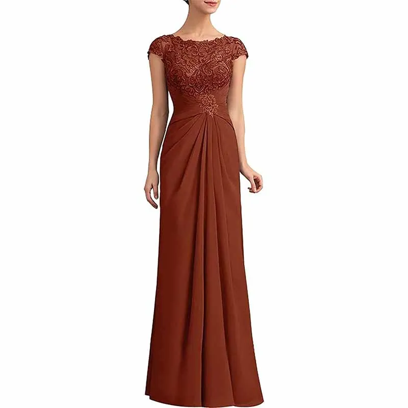 Mother of The Bride Dresses Lace Chiffon Long Formal Evening Dress Wedding Guest Dresses