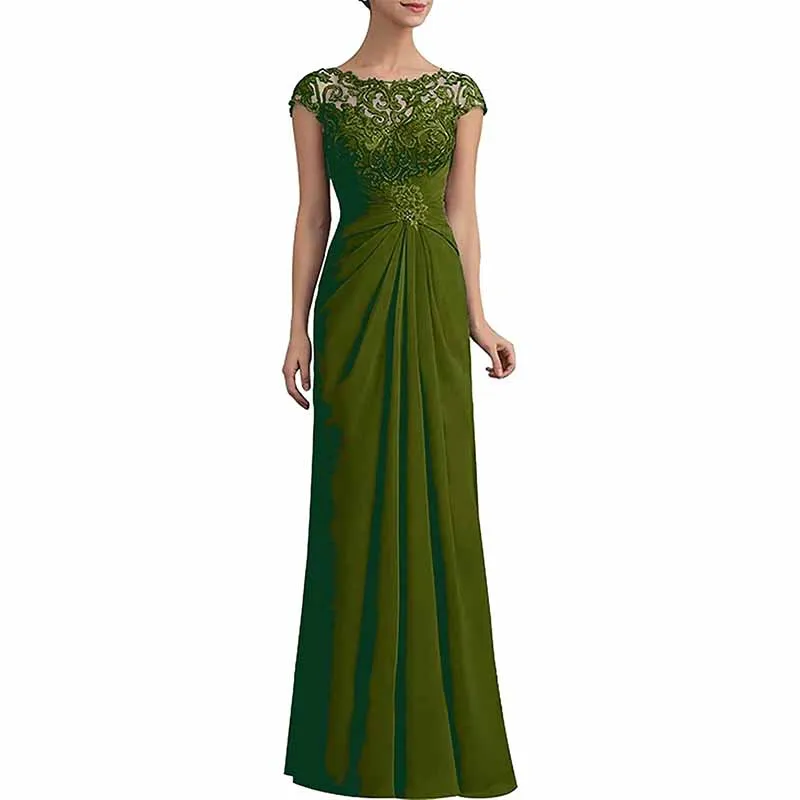 Mother of The Bride Dresses Lace Chiffon Long Formal Evening Dress Wedding Guest Dresses